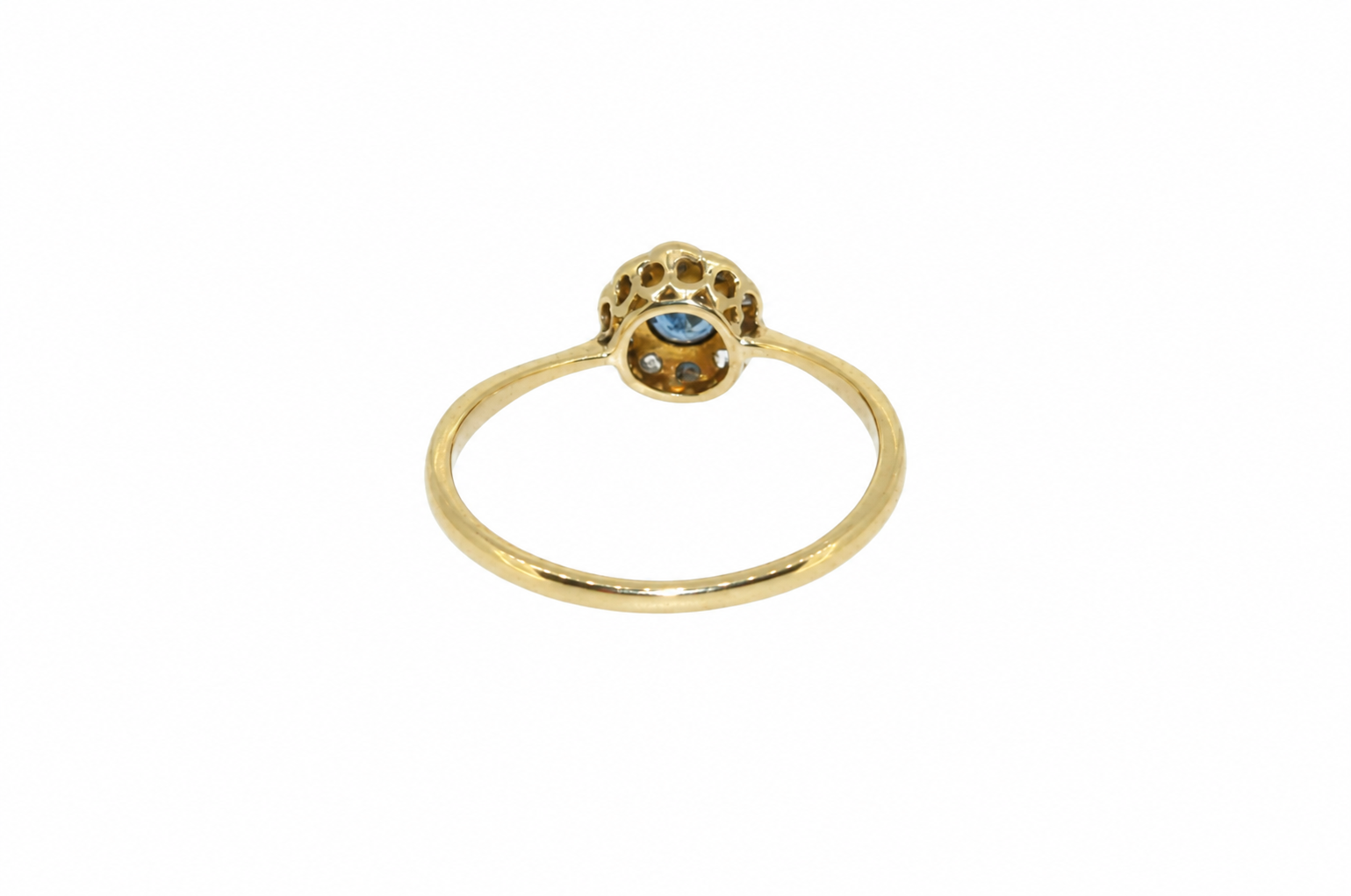 Sapphire and diamond Edwardian ring