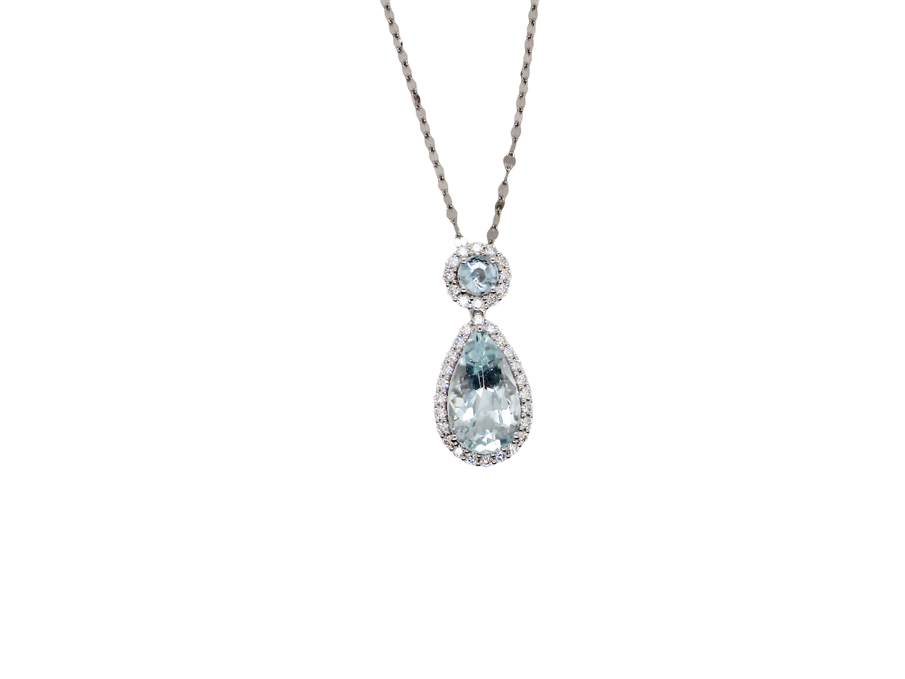A fabulous Aquamarine and Diamond pendant