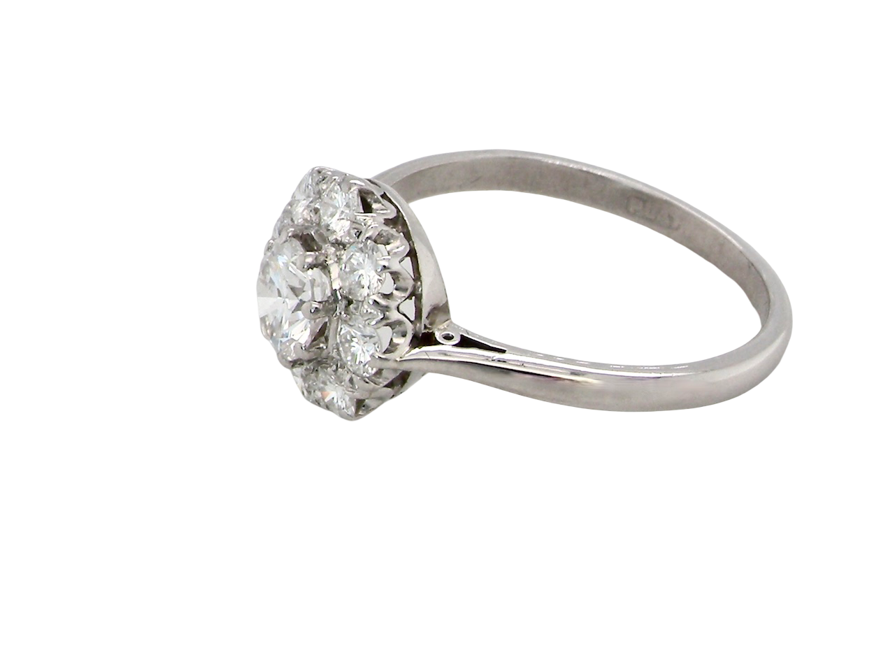 Diamond ring on a white background
