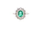 A fabulous Emerald and Diamond cluster ring