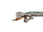 emerald and diamond lizard brooch