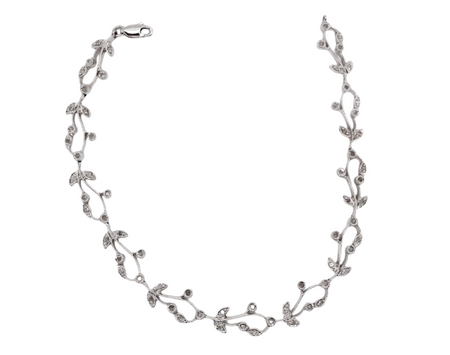 A fancy white gold diamond bracelet