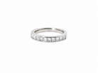 A fine 18 carat white gold half hoop eternity ring. Set with ten princess cut white diamonds.

Close set, each 2.5x2.5mm, total one carat