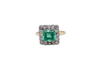 A fine Art Deco emerald and diamond cluster ring, beautifully proportioned and displaying all the elegance associated with the era