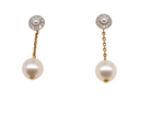pearl and diamond drop earrings