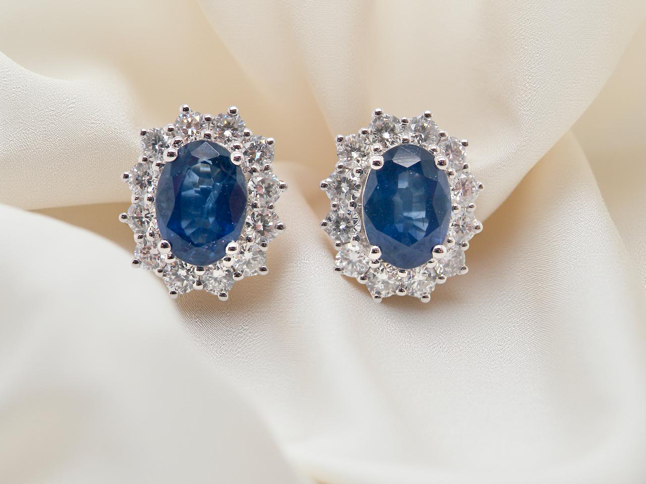 A fine pair of Sapphire and Diamond earrings