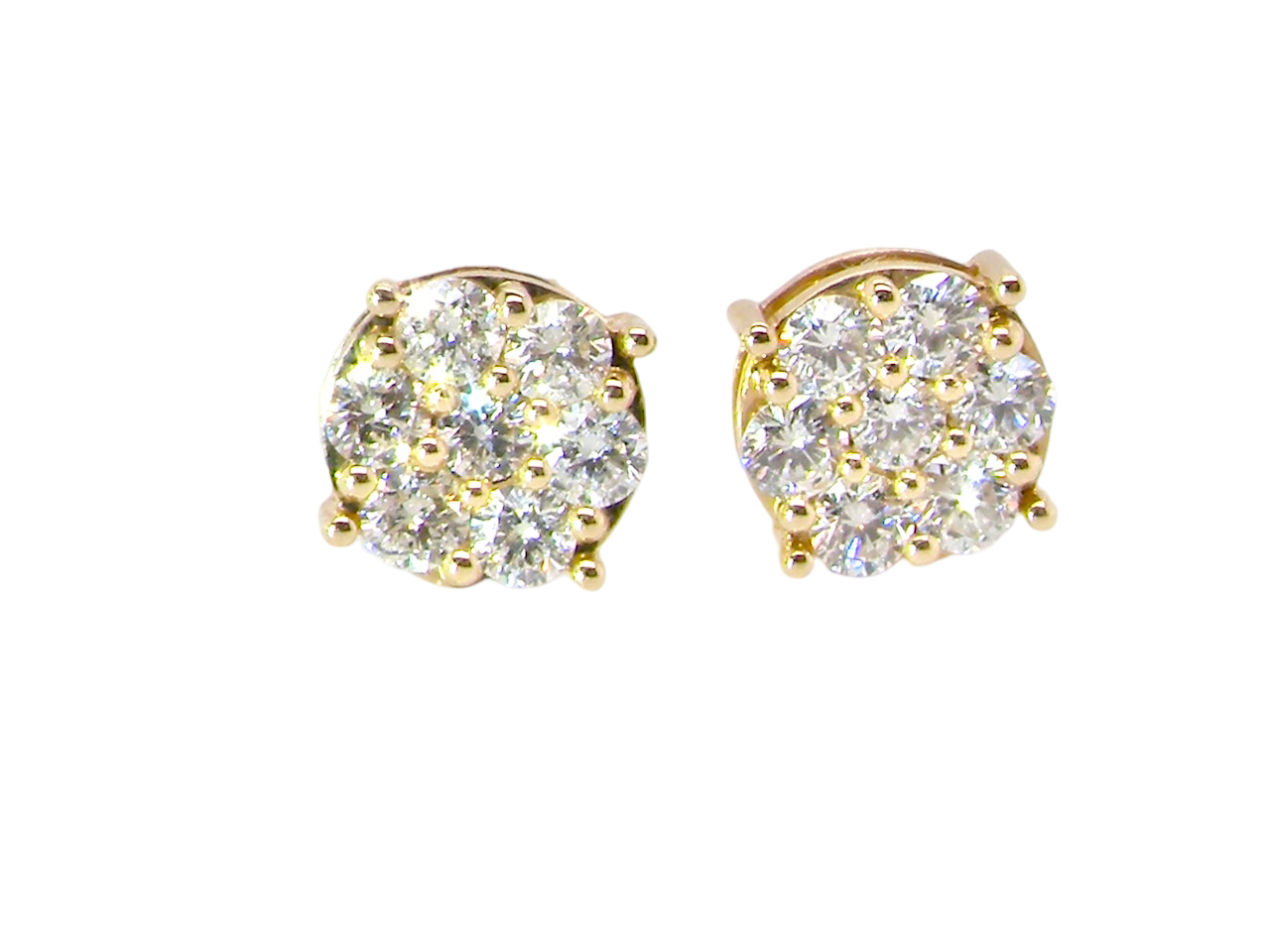 A fine pair of diamond cluster earrings