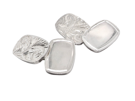 A fine pair of sterling silver double cufflinks.

Each rectangular shaped, 17x12mm, 