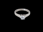 A fine solitaire ring, features an exceptional half carat diamond, brilliant cut, colour H-j, clarity VS2-Si1. Measures 5.2mm, depth 5.5mm, 