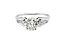 A fine solitaire ring featuring an e lovely brilliant cut white diamond. Measures 6.3mm (est 0.85 carats) very bright white stone, colour H-i, clarity VS. 