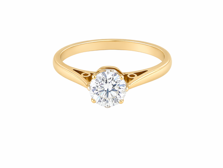 A fine solitaire ring set with a brilliant cut white diamond.&nbsp;

Certificated and therefore the description is confirmed. Size 5.5x5.2mm, 0.70 carats. Colour G, clarity Si1.