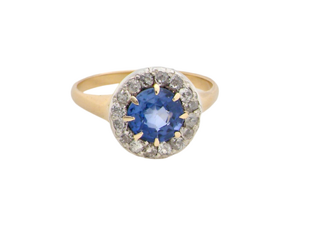 A vintage Sapphire and Diamond cluster ring
