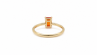 A rectangular fire opal solitaire ring rear view