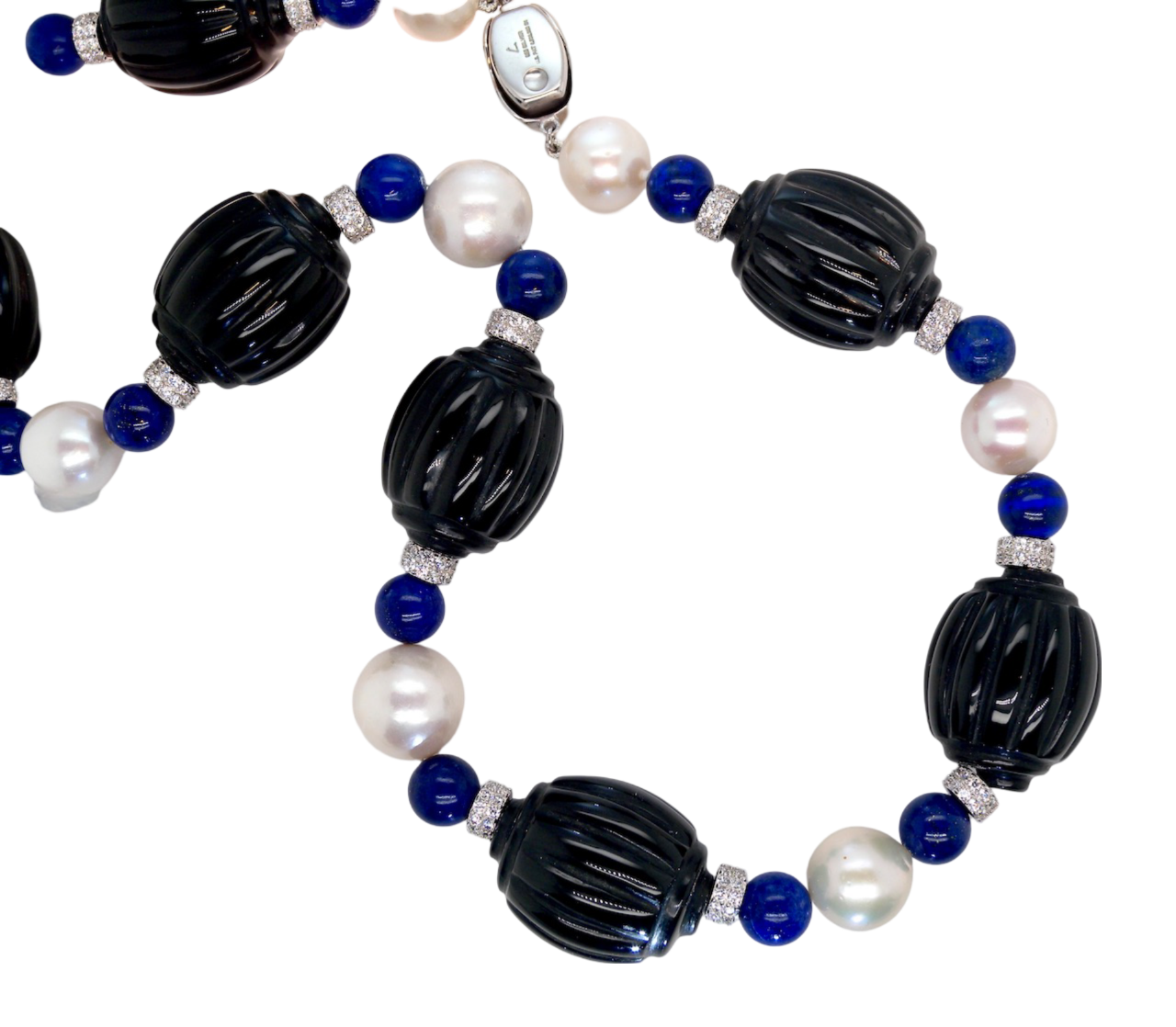 A gemstone and pearl necklace