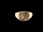 A gentleman's 9 carat gold 'TV' shaped signet ring.

The head measures 13x13mm, fully diamond cut. Weight 4.7grams, 
