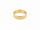 A classic yellow gold band ring with a smooth, polished finish, centered on a solid white background.