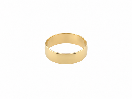 A gentleman's 9 carat gold wedding ring.

Width 6mm, plain D shape profile. Weight 2.9grams.&nbsp;