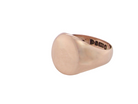 A gentleman's 9 carat rose gold signet ring. The head is oval shaped 13x13mm, totally plain with a seamless surface to the shoulders.