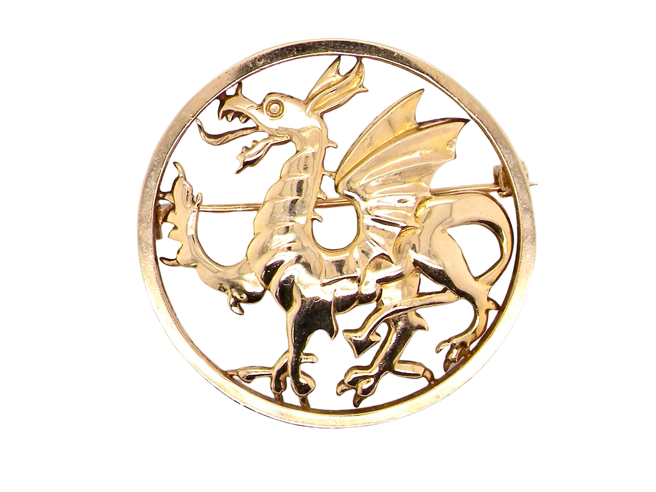 A gold dragon brooch