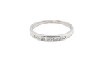 A half hoop 9 carat white gold eternity ring.

Channel set with 11 Princess cut white diamonds,