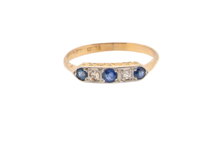 A vintage Sapphire and Diamond Ring