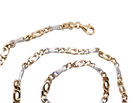 A heavy 9 carat gold neck chain. 2 colour gold, white and yellow