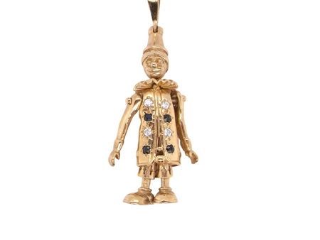 A large 9 carat gold Clown Pendant