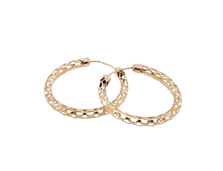 A large pair of 9 carat gold hoop earrings.&nbsp;&nbsp;

Diameter 35mm, 