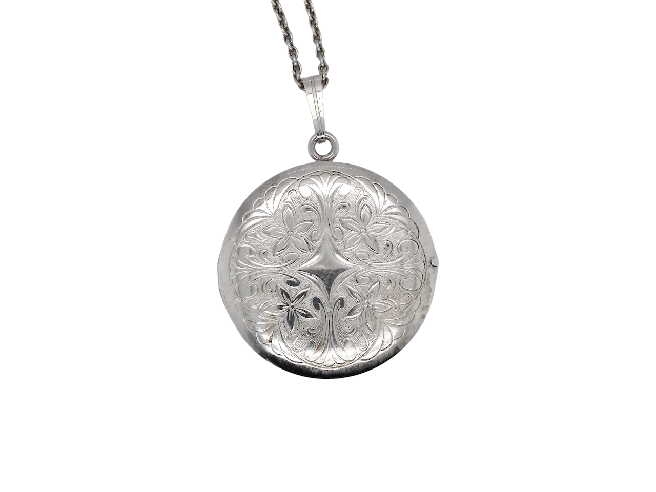 A large silver locket