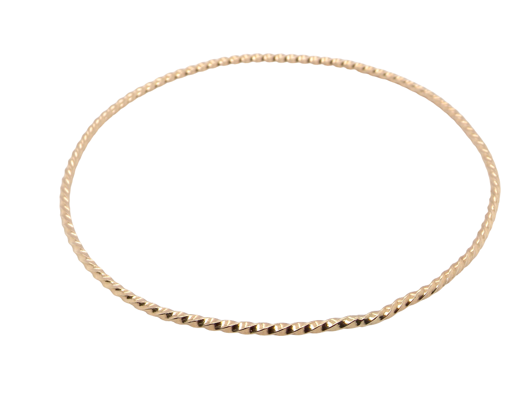 A lovely&nbsp; 9 carat gold wrist bangle . Barley twist design, solid not hollow, just 
