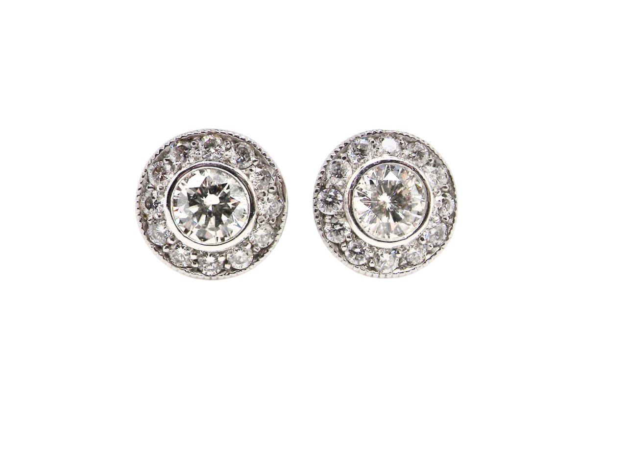 A pair of diamond cluster earrings