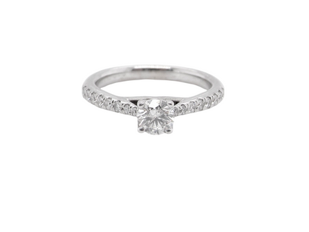 A white gold solitaire Diamond ring