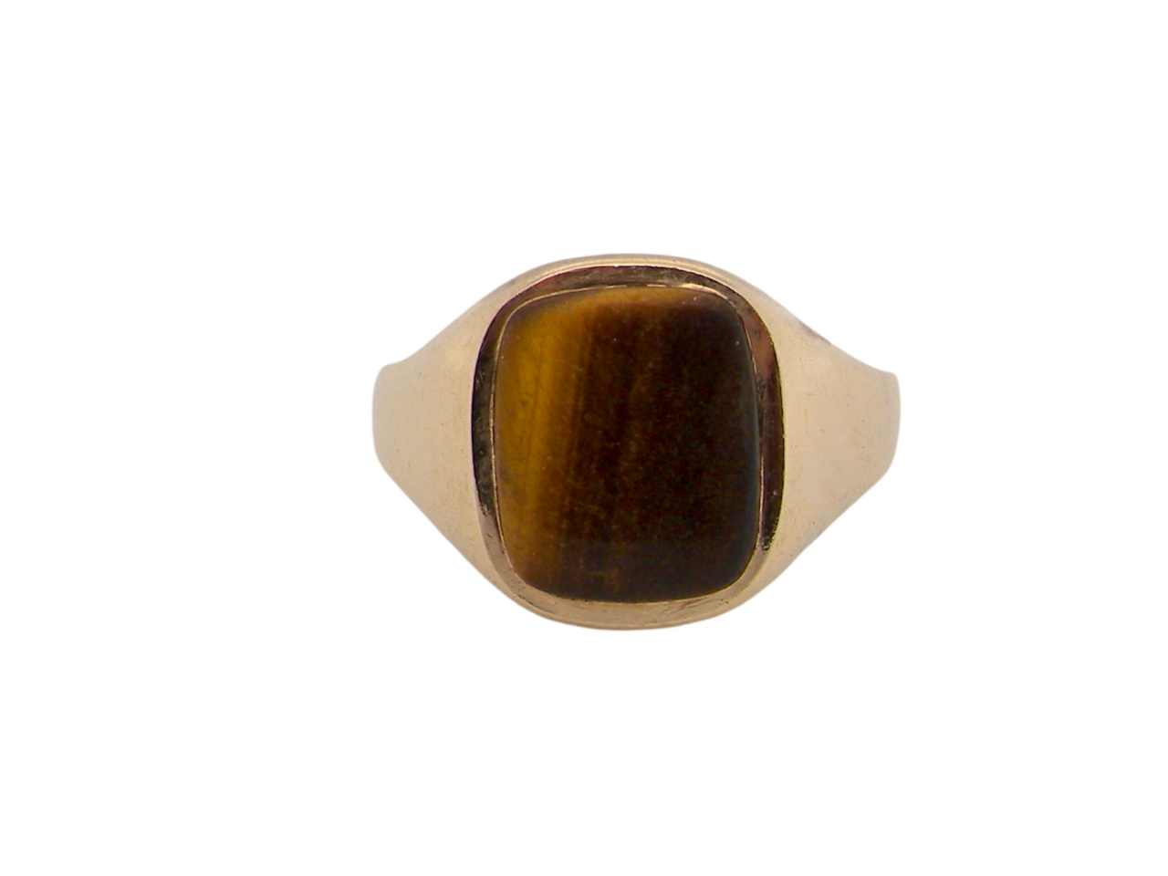 A man's 9 carat gold Tigers Eye signet ring