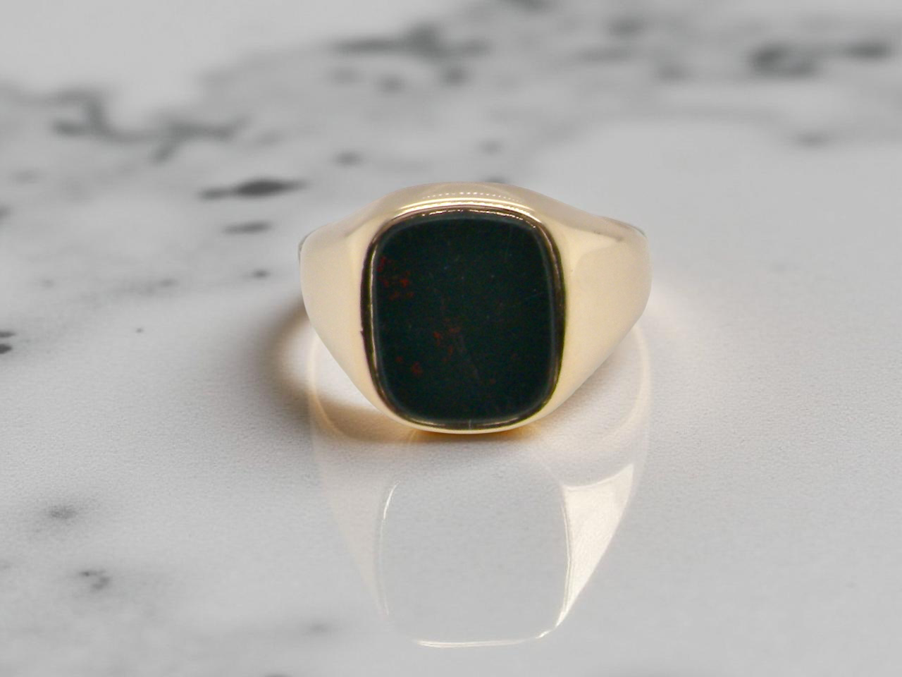 A man's Bloodstone signet ring