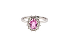 A modern Pink Sapphire and Diamond Ring