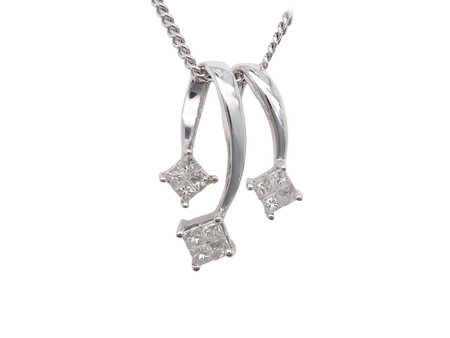 A modern princess cut Diamond Pendant