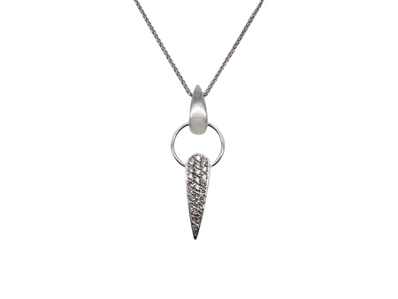 A modern white gold diamond pendant