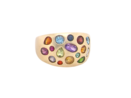 A multi gem dress ring