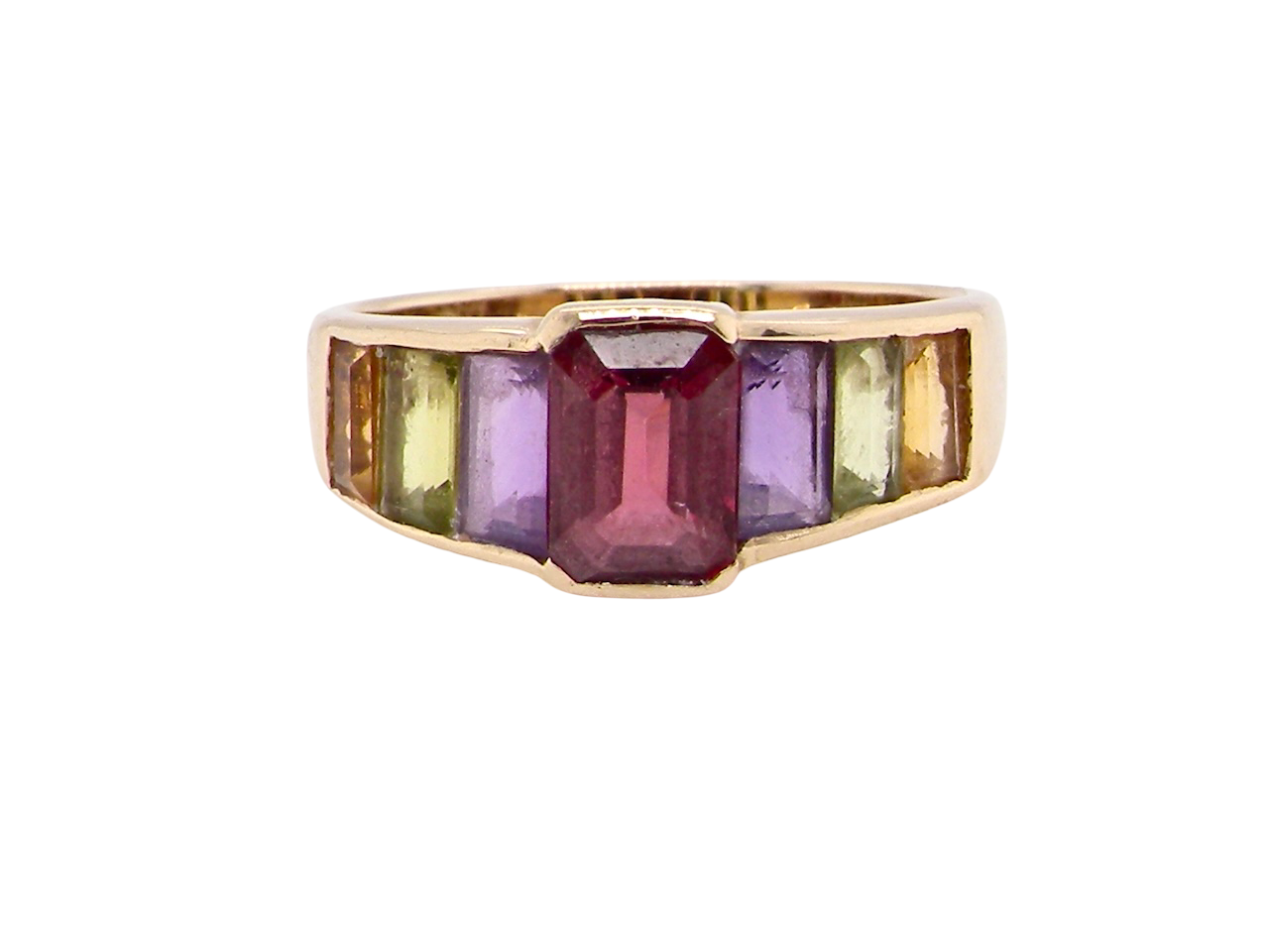 A multi gemstone dress ring