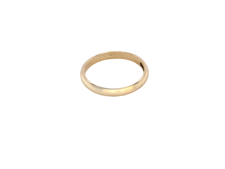 A narrow 9 carat gold wedding ring