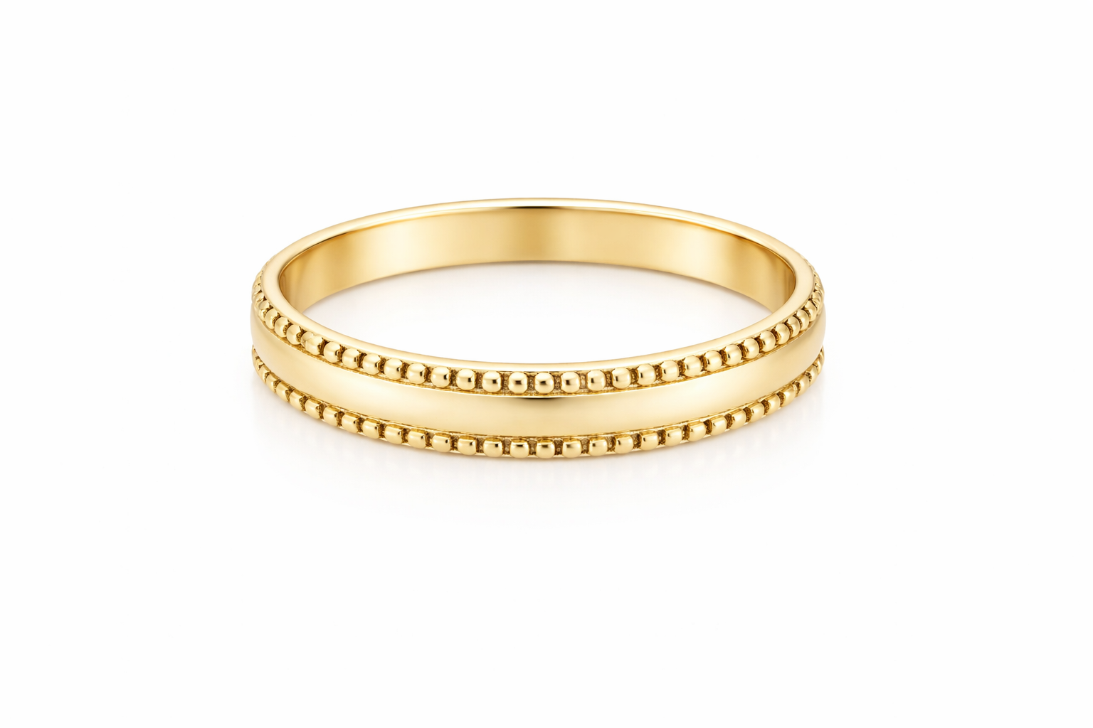 A narrow wedding ring, width 3.8mm, weight 2.3grams.


