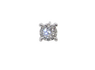 A single round brilliant-cut diamond stud earring in a four-prong setting, shown against a plain white background.