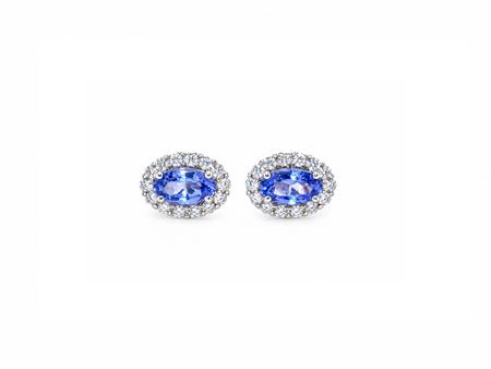 A pair of Tanzanite and Diamond earrings