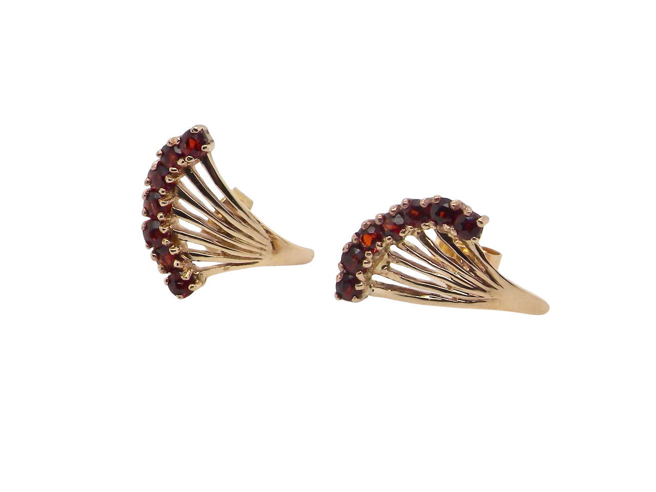 `A pair of 1980s garnet earrings
