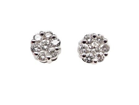 A pair of Diamond Cluster Earrings