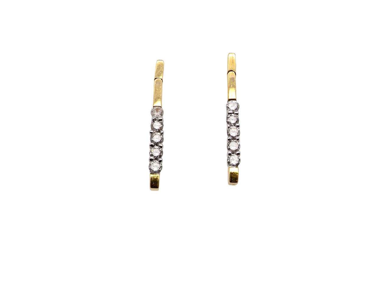 A pair of Diamond 'stick' drop earrings