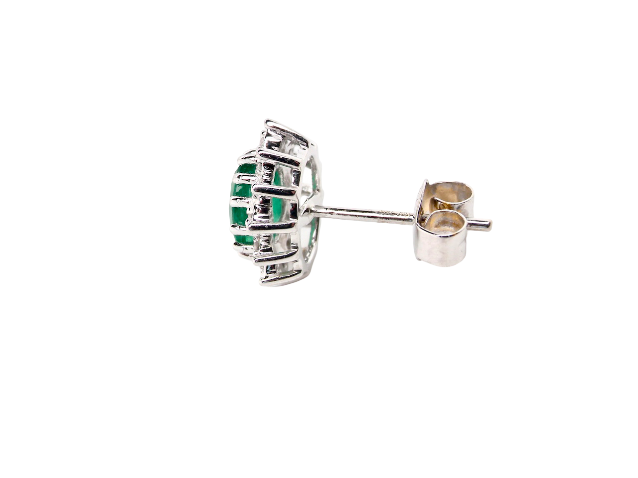 A pair of Emerald and Diamond earrings