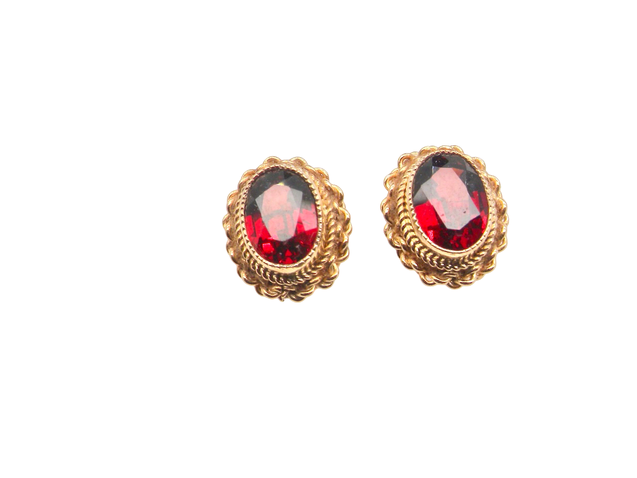 A pair of Garnet earrings