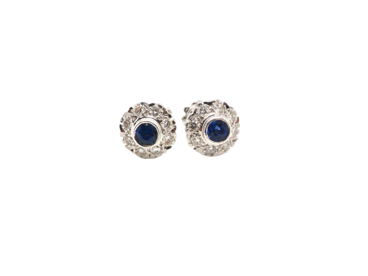 A pair of Sapphire and Diamond Earrings