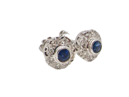 A pair of Sapphire and Diamond Earrings